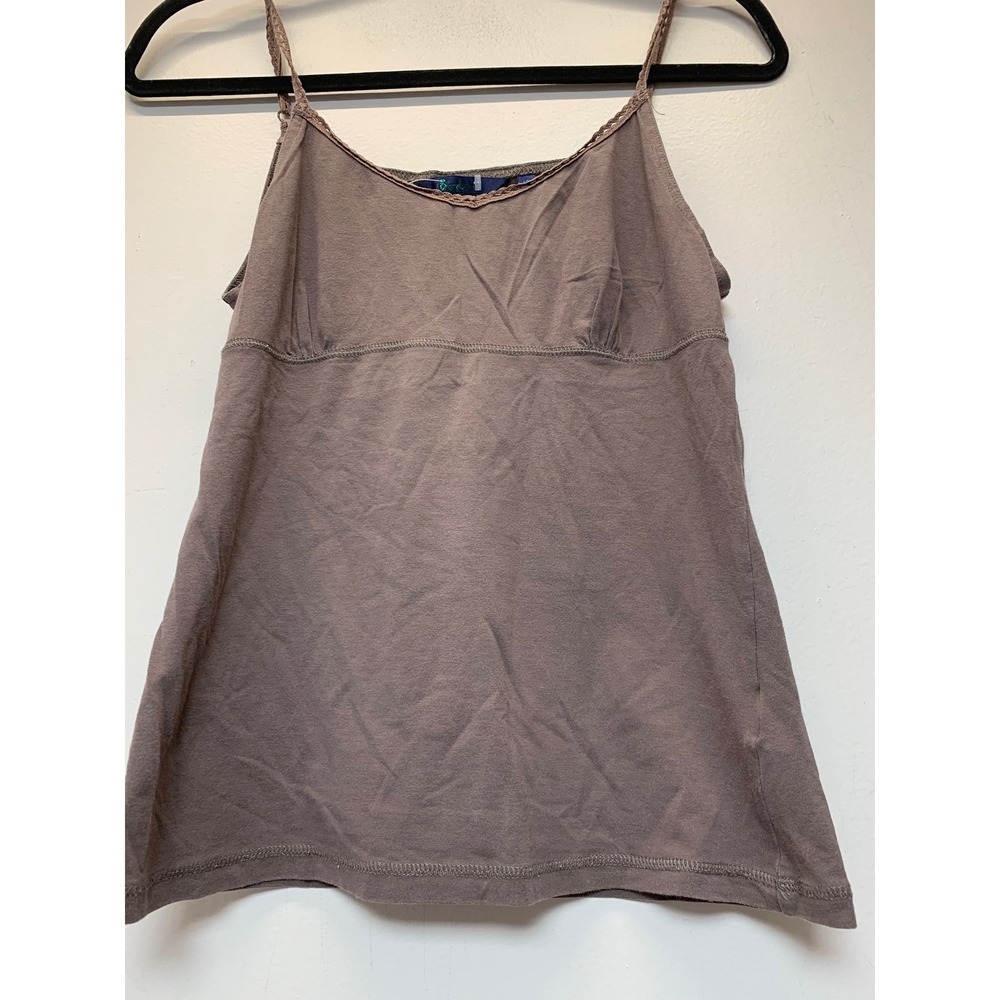 Boden Camisole Women 12 Brown Excellent Empire Waist Lace Trim Cotton Tank Top